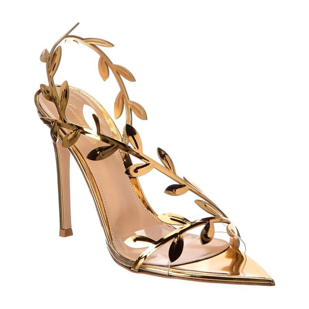 Gianvito Rossi Flavia 105 Leather Slingback Sandal, Gold